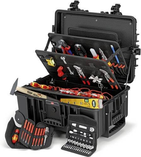 Knipex Robust45 Move Elektro Werkzeugkoffer 63-teilig, wasserdicht, Schwarz - Bild 1