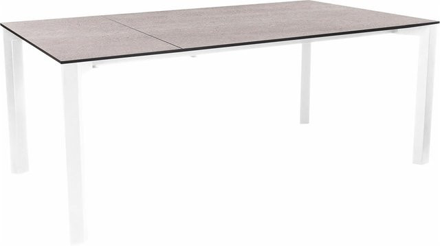 Stern Ausziehtisch Penta aus Aluminium in Weiß mit Silverstar Stone light Tischplatte - Bild 1
