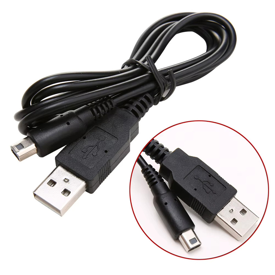 USB Ladegerät Kabel für Nintendo 2DS, NDSI, 3DS, 3DSXL und New 3DS/3DSXL in Schwarz - Bild 2