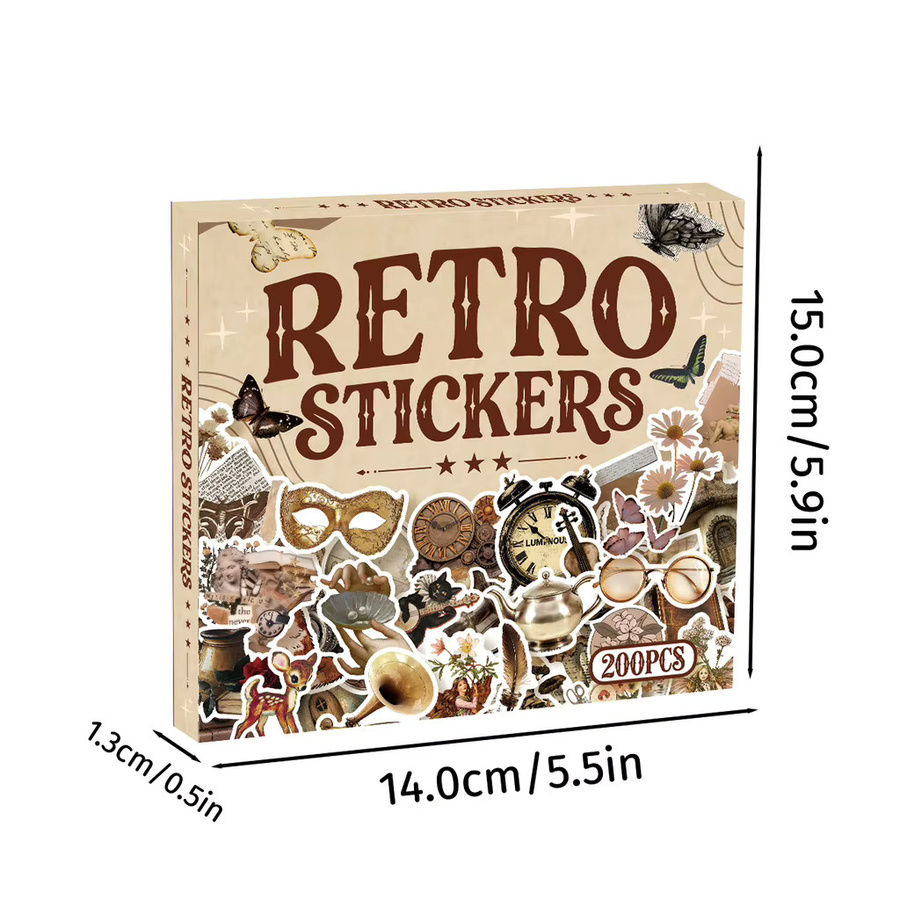 204 Stück Vintage-Aufkleber in Multicolour für deine Sammelalben, Notizbücher und DIY-Dekorprojekte von AufnahmeYourLife Store - Bild 4
