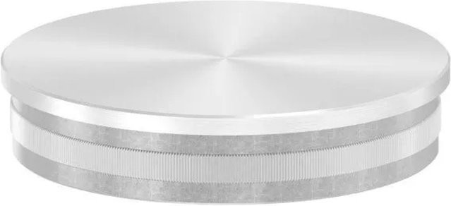 FeNau Einsteckkappe aus Edelstahl V2A für Rohr Ø 88,9 mm, Wandstärke 2,0 mm, flach mit Rändelung, Farbe Silber - Bild 1