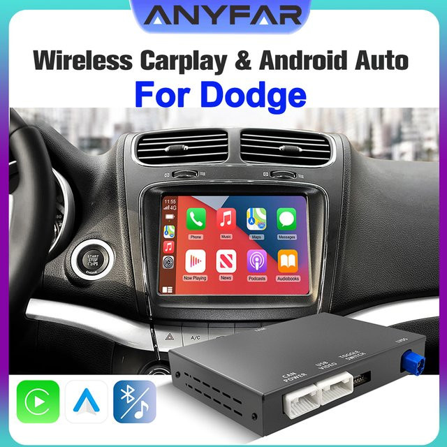 EzoneTronics Drahtloses CarPlay und Android Auto Retrofit Kit für Dodge Challenger Journey Charger Durango OEM Screen Upgrade in Schwarz - Bild 1