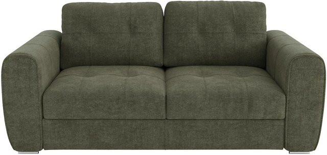 Vente-unique Schlafsofa Bolipo in Grün mit Stoffbezug, Breite: 200 cm - Bild 1