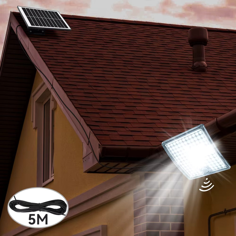 Arbrac 2er-Pack Solar-Flutlicht mit Bewegungssensor und 5 m Kabel, schwarze Wandleuchte für Außenbereich, B/H/T: 13 x 13 x 13 cm - Bild 3