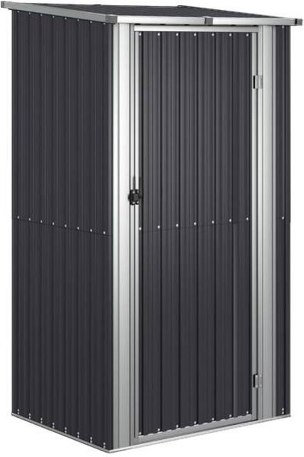 vidaXL Gartenhaus Geräteschuppen aus verzinktem Stahl in Anthrazit, B/H/T: 118,5 x 209,5 x 97 cm - Bild 1