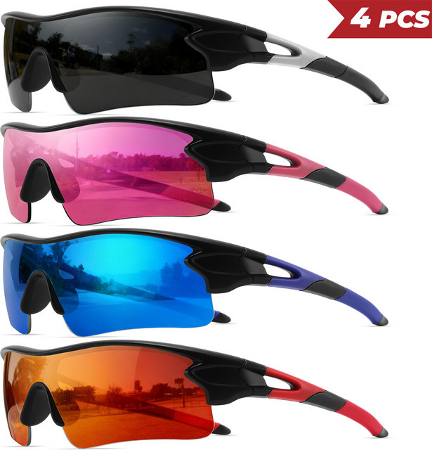 VEGUEROS Sportsonnenbrille, Vollrand, Wrap, Kunststoff, Multicolour - Bild 1