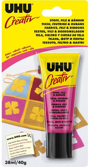 UHU Creativ Klebstoff für Stoff, Filz und Bänder, Durchsichtig, 38 ml - Bild 1