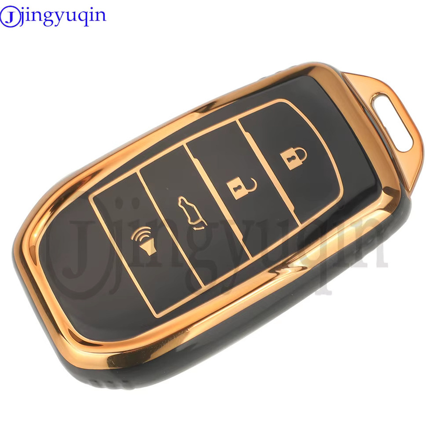 Jingyuqin TPU Auto-Fernbedienungs-Schlüsselhülle für Toyota CHR Hilux Fortuner Land Cruiser 200 Camry Corolla Crown RAV4 Highland in Schwarz - Bild 2
