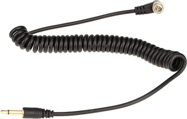 SD&HI PC Flash Sync Kabel mit 3,5 mm Klinkenstecker und Schraubverschluss für Studio Licht und Kamera, Schwarz - Bild 1