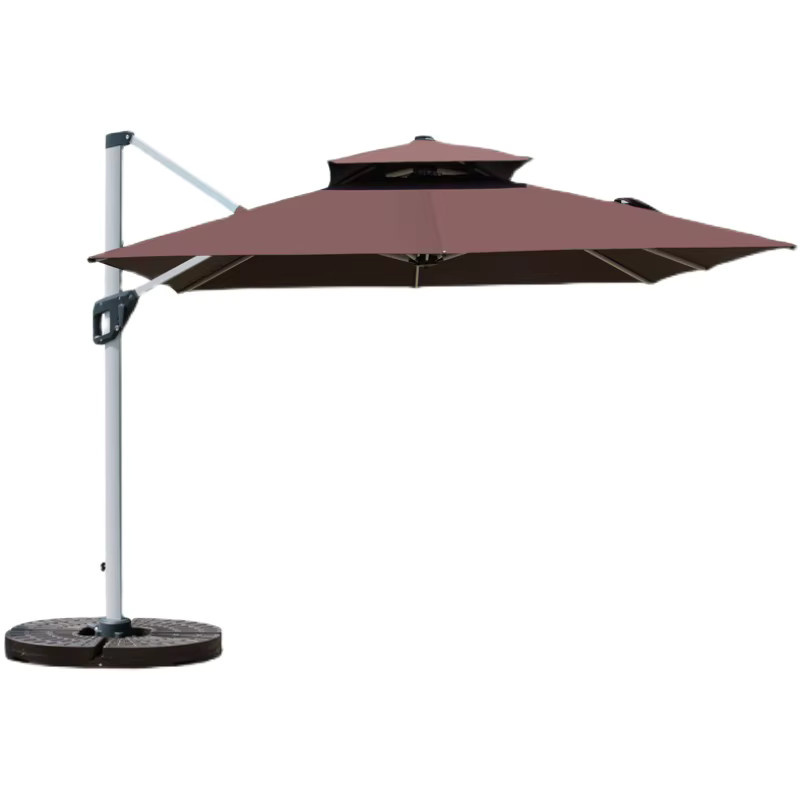 Großer Sonnenschirm für Garten und Balkon mit Außenständer im römischen Design - Bild 3