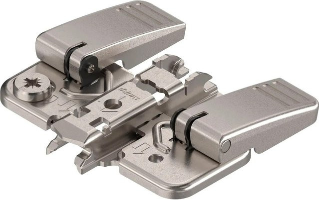 Blum Exzenter-Kreuzmontageplatte Clip Inserta Distanz 0 mm aus Stahl in Nickeloptik Silber - Bild 1