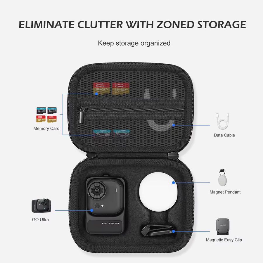 Insta360 GO Ultra Standard Bundle Schutzhülle und Tragetasche in Schwarz für Action Kamera - Bild 2