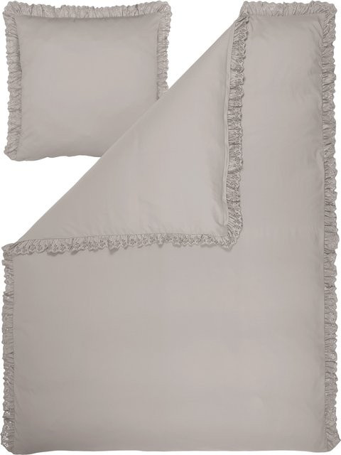 LIVARNO Mikrofaser-Satin-Bettwäsche in Grau mit Reißverschluss, Set bestehend aus 1x Bettdeckenbezug (155 x 220 cm) und 1x Kopfkissenbezug (80 x 80 cm) - Bild 1