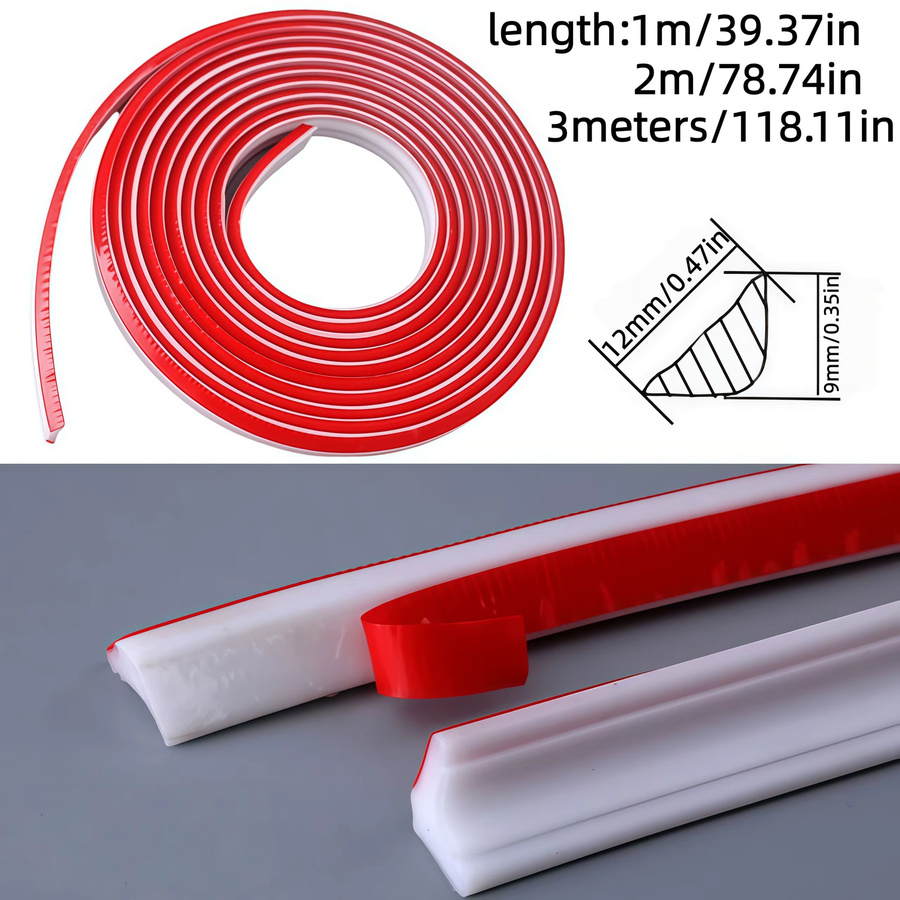 Selbstklebender dekorativer TPE-Streifen in Weiß für Wand, Decke und Ecken, Breite: 1,2 cm - Bild 2