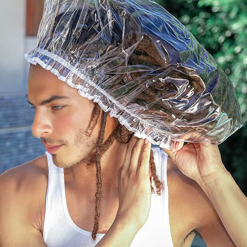 Transparente Duschkappe aus PVC, Unisex, wasserdicht - Bild 2