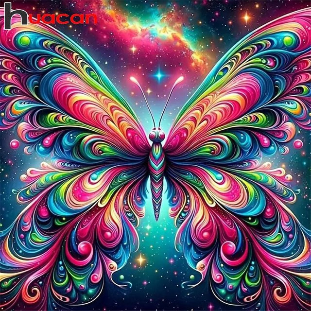 Huacan Diamant-Malerei-Set Schmetterling rund multicolor B: 20 cm, H: 20 cm - Bild 1