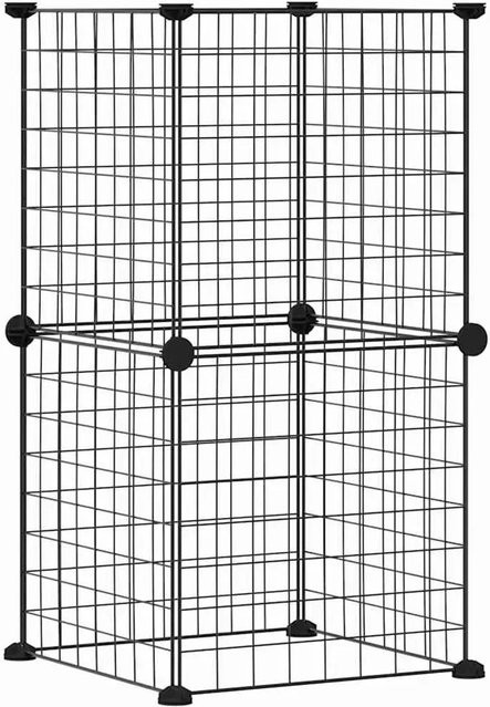 vidaXL 8-teiliger Haustierkäfig aus pulverbeschichtetem Stahl in Schwarz, Modell 3, Breite: 35 cm - Bild 1