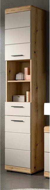 Inn.Furn Badezimmer Hochschrank Shawn in Sand und Eiche, B/T/H: 37 x 31 x 191 cm - Bild 1