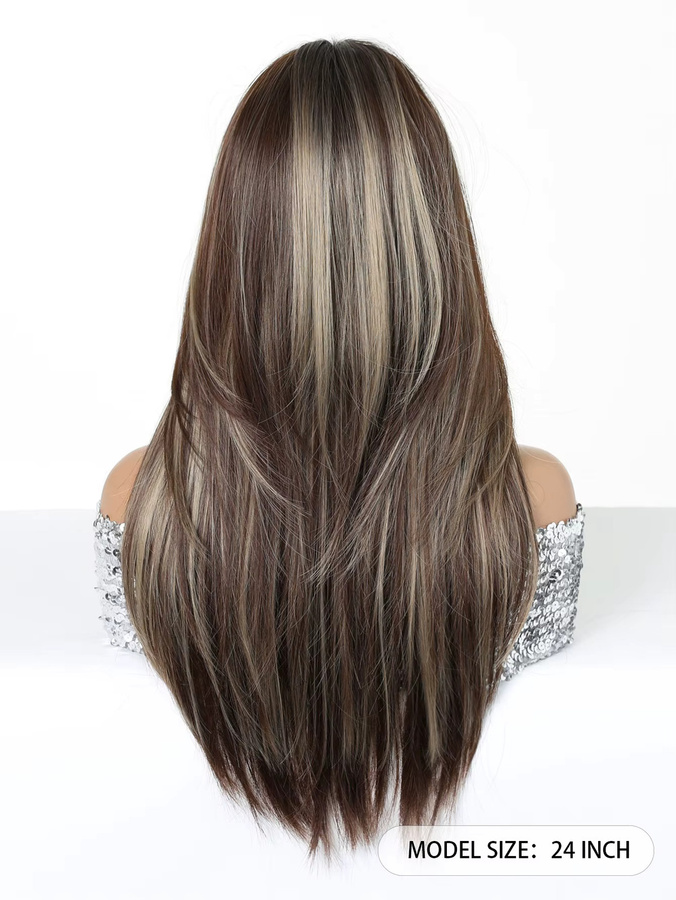 EASIHAIR Perücke, blond-braun Ombre, lang, glatt, Damen, synthetisch - Bild 6