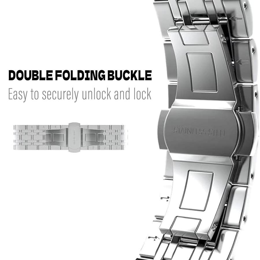 Geekthink Uhrenarmband Edelstahl, Silber, Unisex - Bild 2