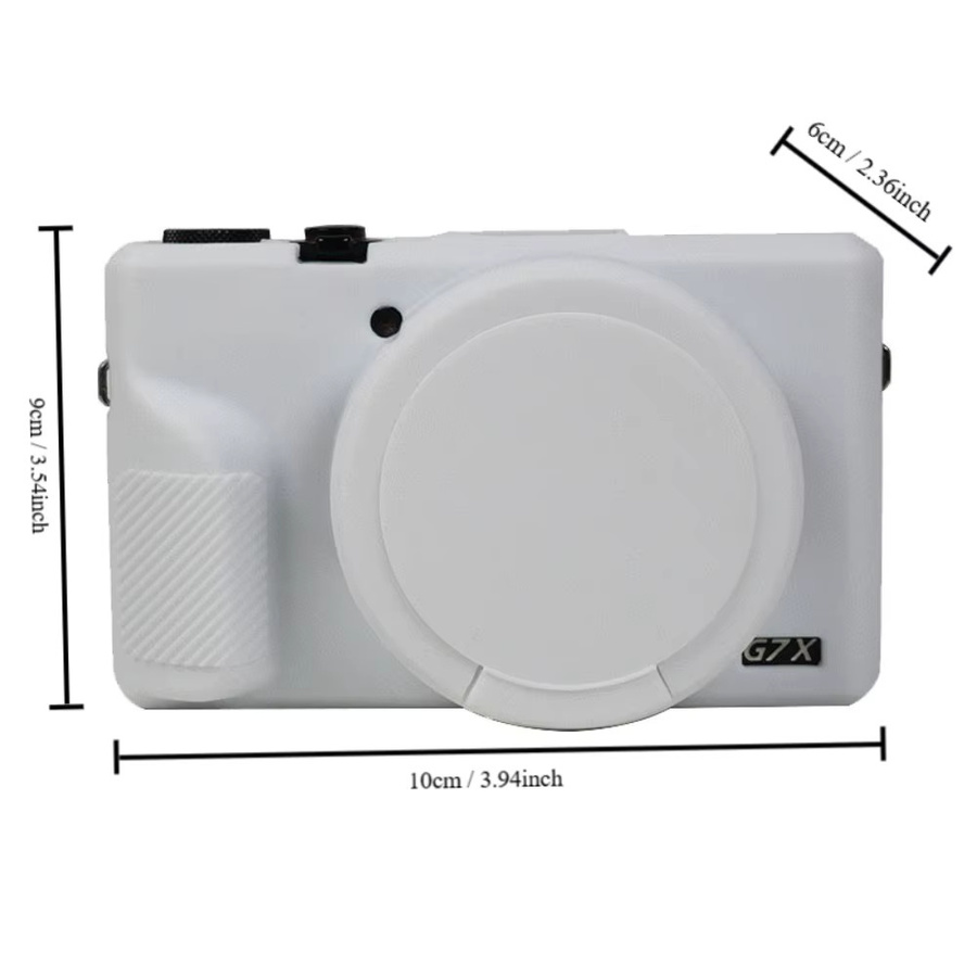 Silikonkautschuk Objektivdeckel und Kameragehäuse-Schutzhülle für Canon G7X Mark III G7XIII in Weiß - Bild 3