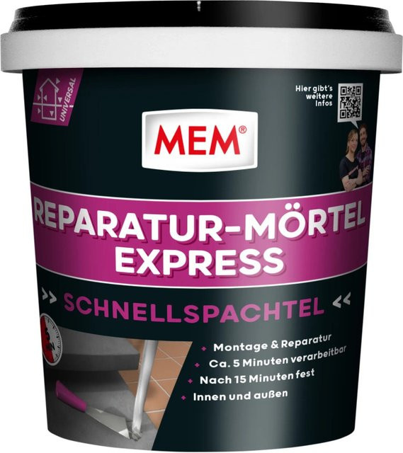 MEM Reparatur-Mörtel Express Zement Grau 1 kg - Bild 1