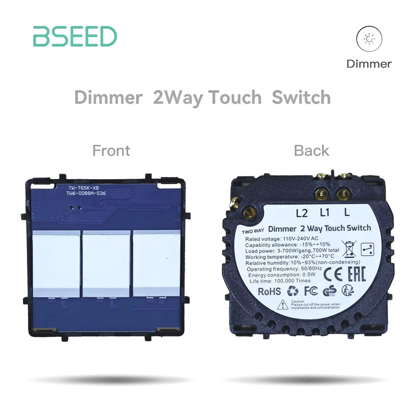 Bseed Touch-Schalter Basis DTY-Funktionsteil für 1/2/3 Gang und 1/2 Wege, EU-Standard Dimmerschalter ohne Glasscheibe - Bild 5