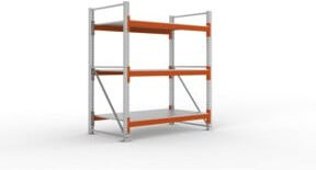 META Großfachregal mit Stahlpaneelen, Farbe: Orange, B/T/H: 220 x 110 x 182,5 cm - Bild 1