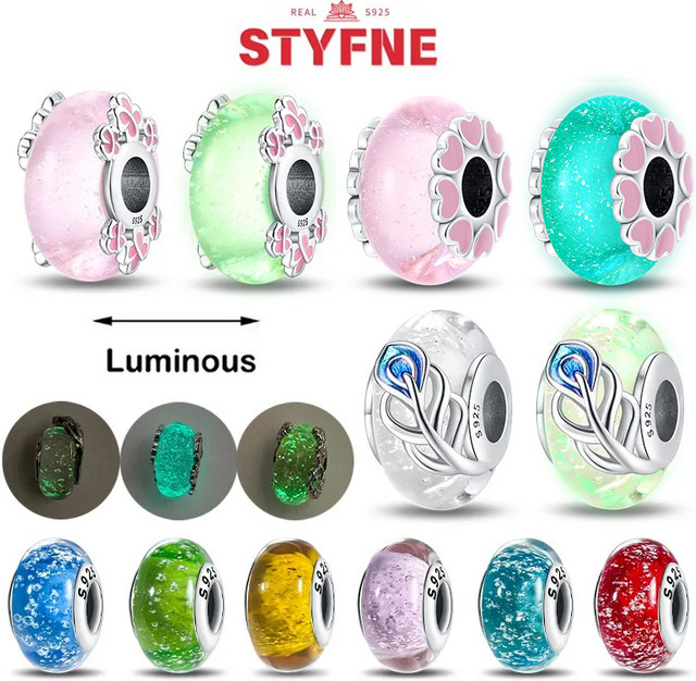 STYFNE Charm, Perle, Murano-Glas, 925 Silber, Bunt, Damen - Bild 1