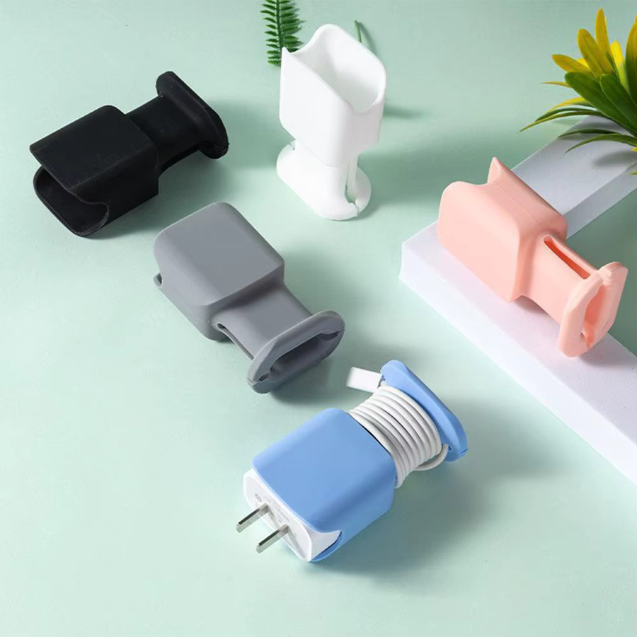 2-in-1 Silikon Ladeschutz für iPhone, 25 W, tragbare bruchsichere Schutzhülle mit Kabelaufbewahrung in Weiß und Multicolour - Bild 2