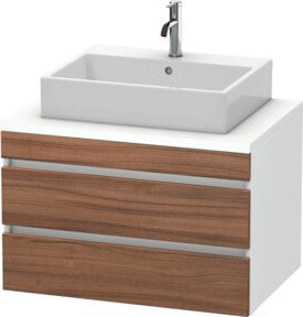 Duravit Waschtischunterschrank DuraStyle in Weiß und Braun mit 2 Schubladen, B/T/H: 80 x 54,8 x 51,2 cm - Bild 1