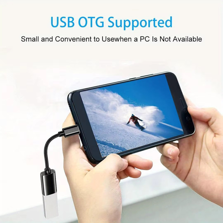 OTG USB-A auf USB-C Kabeladapter in Schwarz für Xiaomi, Samsung S20 und Huawei sowie MacBook Pro - Bild 5