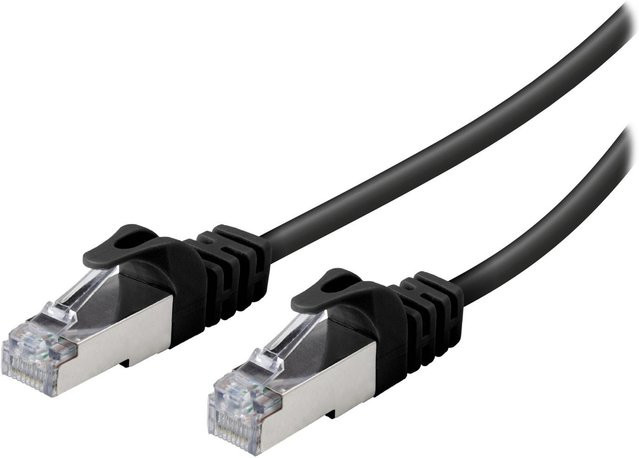 SBS S/FTP CAT 6a Ethernet LAN Netzwerkkabel, schwarz, Länge: 0,5 m - Bild 1