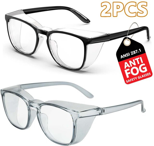 VOPHA Schutzbrille Set mit Antibeschlag-Augenschutz in Schwarz und Blau, 2 Stück - Bild 1