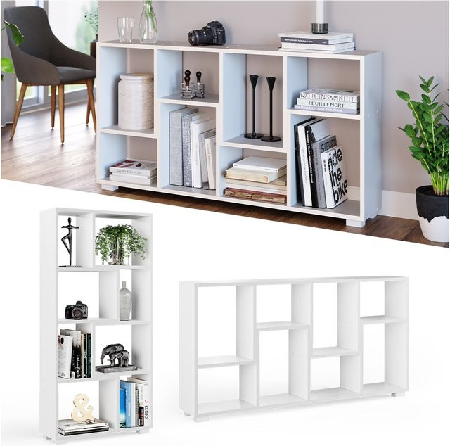 Vicco Raumteiler Domus 8 Bücherregal in Weiß mit 8 offenen Fächern - Bild 1