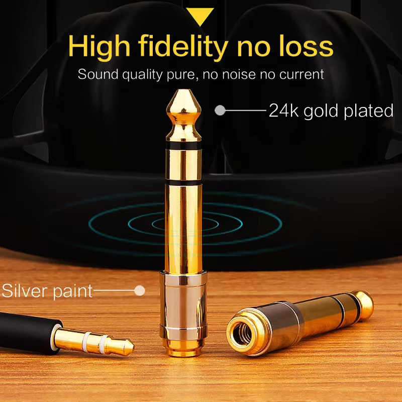 YYTCG Audio-Adapter 6,5 mm Stecker auf 3,5 mm Klinke Buchse Stereo AUX-Anschluss in Gold - Bild 3