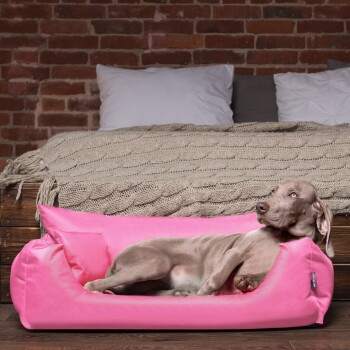 Tierlando NEMO Hundebett Hundesofa in Rosa mit erhöhtem Rand und abnehmbarem Bezug, B/T/H: 65 x 80 x 20 cm - Bild 3