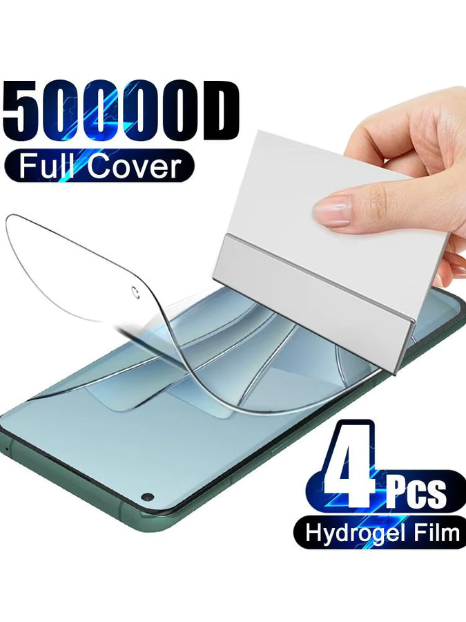 4er-Pack Gebogene Hydrogel Displayschutzfolien für OnePlus 13, 12, 13R, 11, 10, 9, 8T, 7T Pro, Nord 4, ACE 5, Transparent - Bild 7