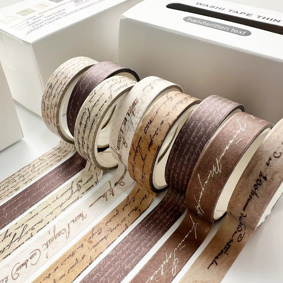 8-teiliges Washi Tape Set mit Retro-Bastelmustern in Multicolour, 3 Meter pro Rolle zur Dekoration von Notizbüchern und Tagebüchern - Bild 2