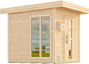 Weka Design-Saunahaus Kuopio 2 in Natur mit Technikpaket, B/H/T: 263 x 303 x 253 cm - Bild 3