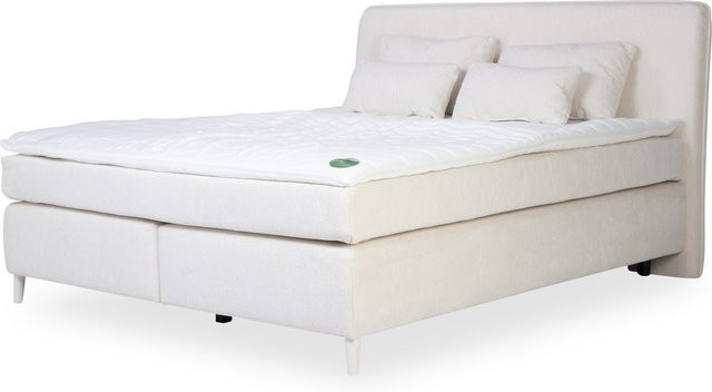 Boxspringbett HARPER JODAR in Beige mit Stoffbezug und Bonell-Federkern, B/T/H: 180 x 200 x 171 cm - Bild 1