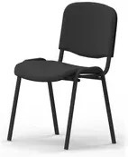 NowyStyl Besucherstuhl ISO in Schwarz mit Stoffbezug und Metallgestell, stapelbar - Bild 1