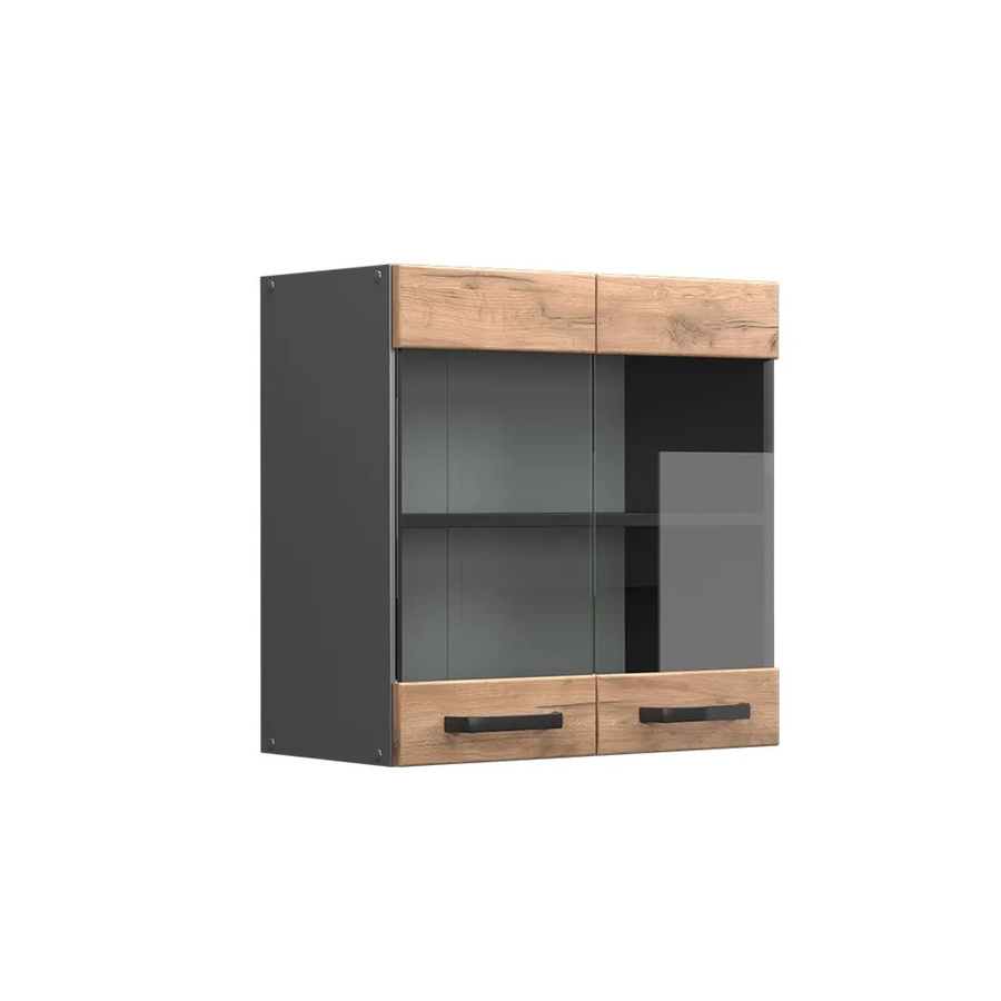 Vicco Küchenglasschrank R-Line Glashängeschrank Goldkraft Eiche/Anthrazit Breite: 60 cm - Bild 2