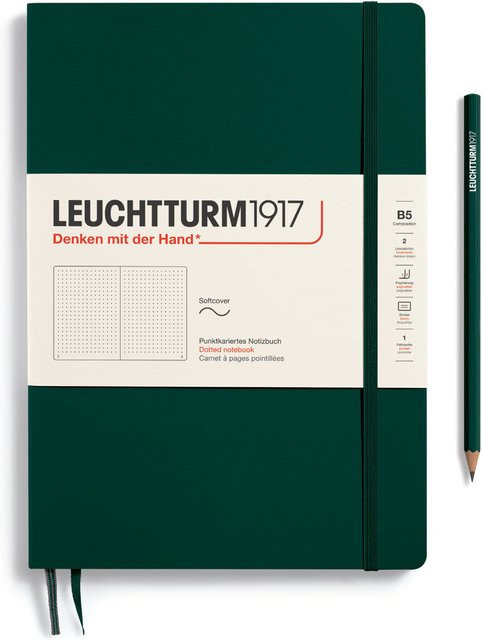 LEUCHTTURM1917 Notizbuch Composition dotted Softcover B5 Forest Green - Bild 1