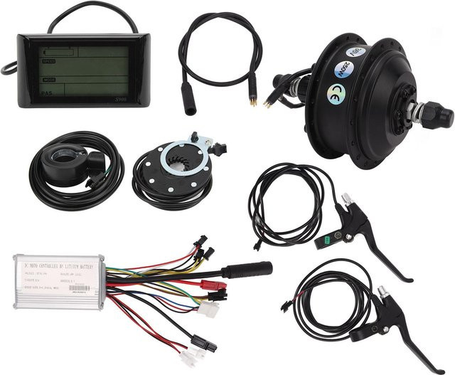 Awinner Elektrofahrrad Umbausatz 36V 250W mit S900 LCD-Panel und 15A Controller, Hinterradnabenmotor-Kit für 20 Zoll Felgen, Schwarz - Bild 1