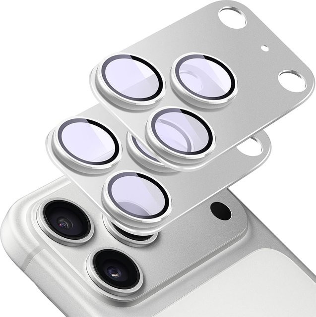 2er-Set Kamera Objektiv Schutz aus Metall und gehärtetem Glas in Blau für Apple iPhone 17 Pro Max, 16 Plus, 15, 14, 13 und Mini - Bild 1