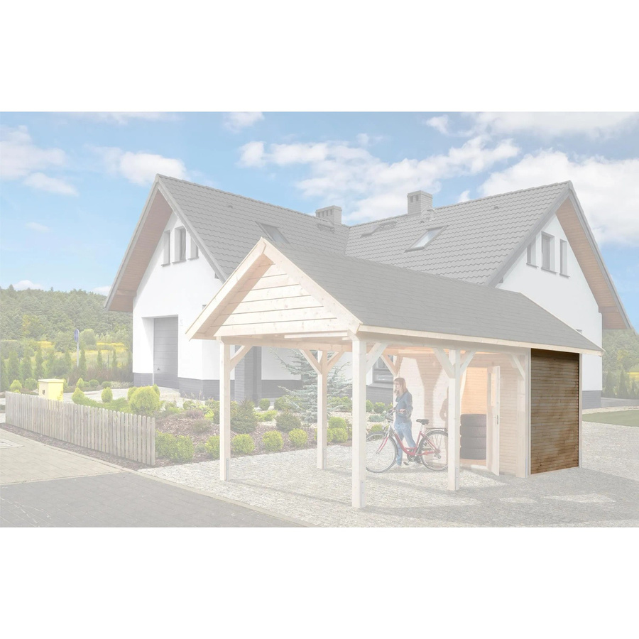 WEKA Seitenwand WekaLine für Carports aus Holz in Natur und Beige, Stärke: 28 mm - Bild 1