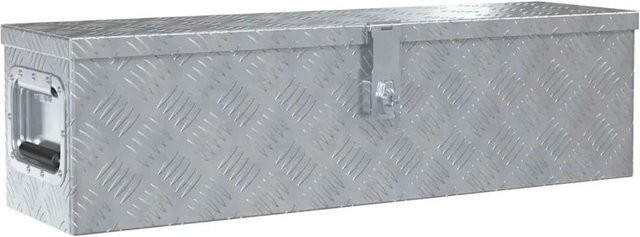 DELUKE Aluminiumbox mit Deckel und Schloss, abschließbare Alubox als Deichselbox oder Werkzeugkiste, Farbe: Silber, B/T/H: 80,5 x 22 x 22 cm - Bild 1