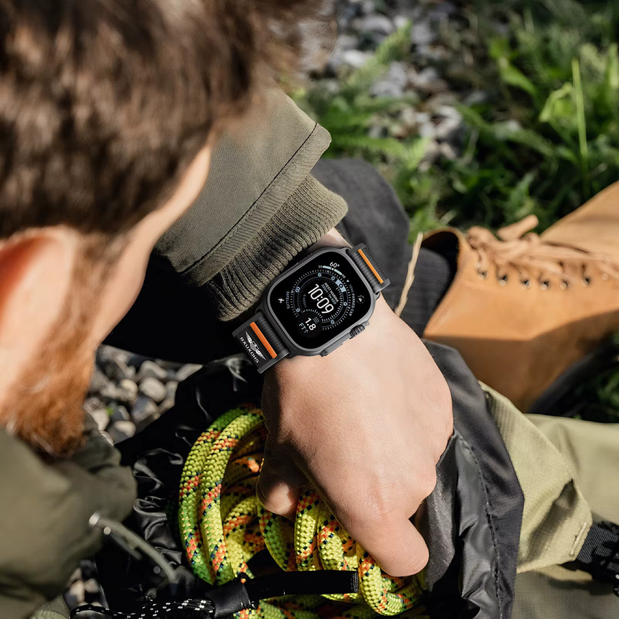 Cor Trail-Armband für Apple Watch, Textil/NATO, Schwarz, Unisex - Bild 5