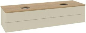 V&B Waschtischunterschrank Antao ohne Frontstruktur, Farbe Eiche Honig, B/T: 160 x 50 cm - Bild 1